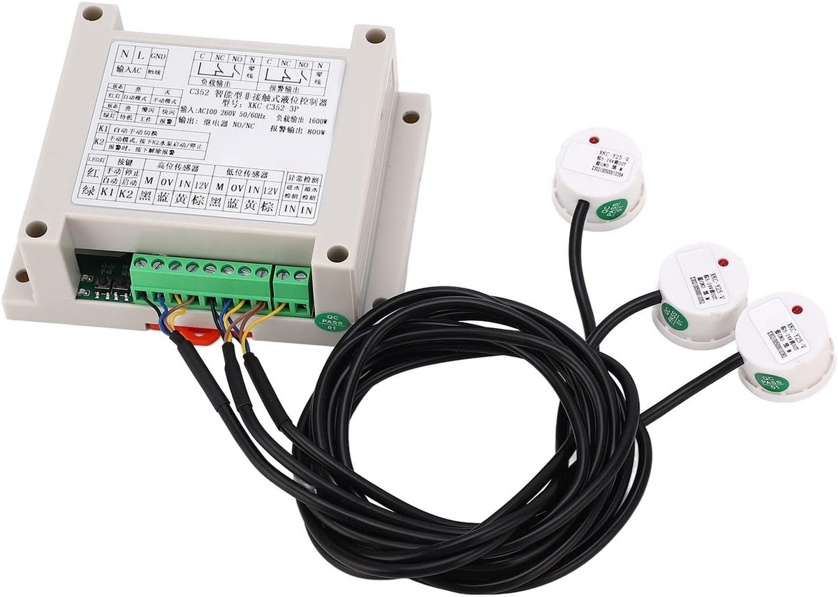 SnelShoppen - Automatische Waterniveau Controller voor Tanks - Contactloze Vloeistof Niveau Sensor - Volledig Automatische Waterpomp Controller XKC C3