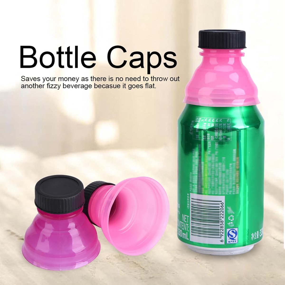 SnelShoppen - 6 Stuks Herbruikbare Flesdeksels Voor Blikdranken, Perfect Voor Op Reis, Geen Gemorzel Meer, Duurzaam Drink Can Sealing Lid Voor Feest,