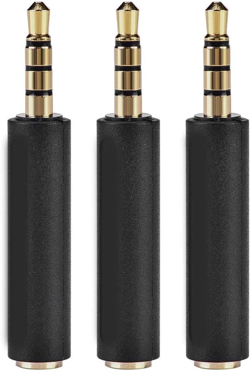 SnelShoppen - OMTP naar CTIA 3,5mm Oordopjes Adapter, Twee-Weg Hoofdtelefoon Converter, Compact en Lichtgewicht, Gouden Connector, Vermindert Interfer