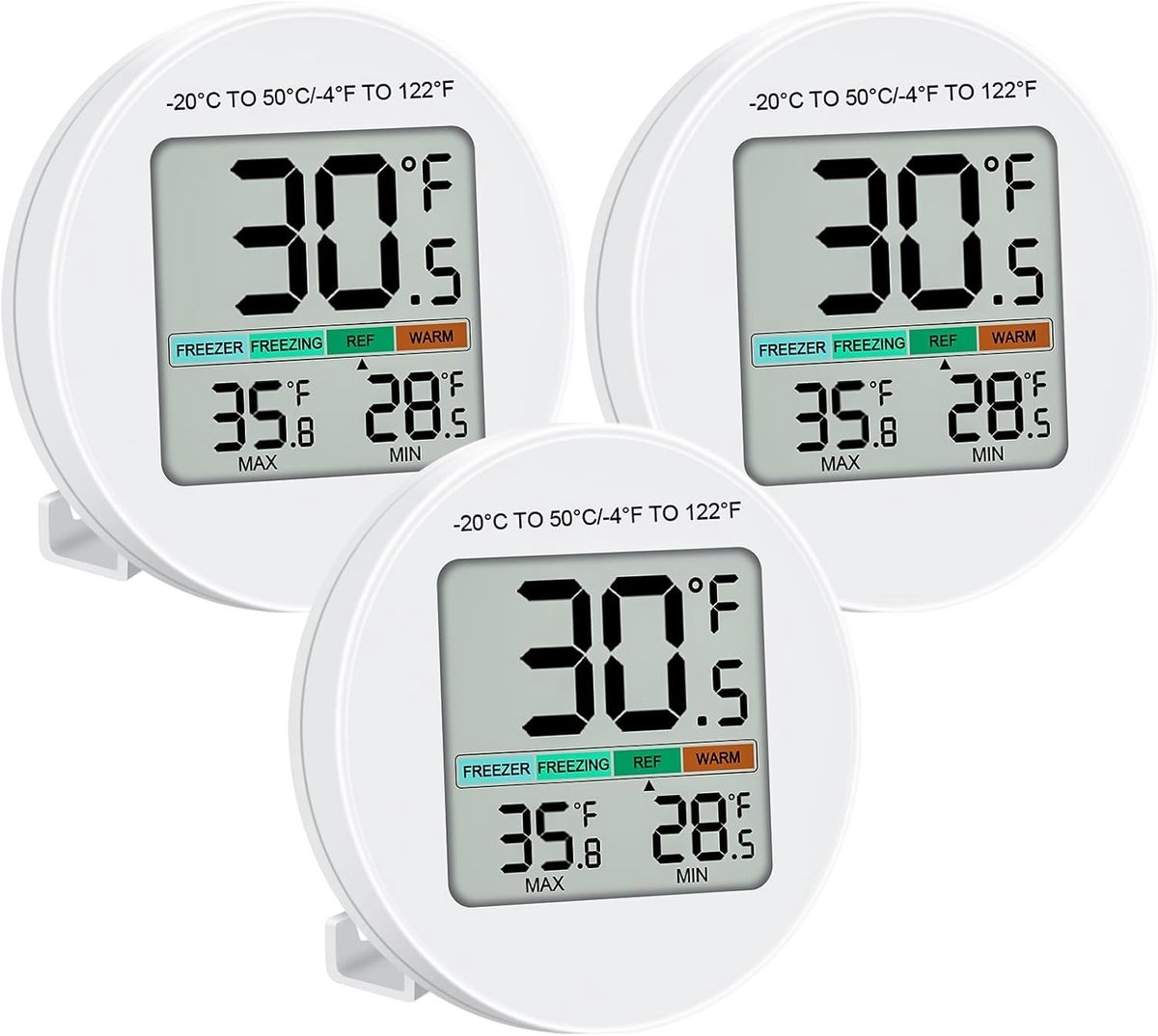 Digitale Koelkastthermometer - Wit - Mini Thermometer met LCD-scherm - Waterdicht en Vorstbestendig - Voor Keuken en Vriezer