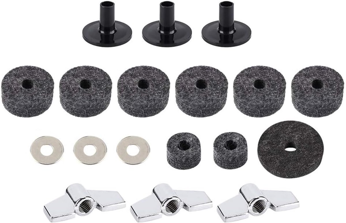 SnelShoppen - Cymbaal Vervangaccessoires, Drumvilt Wasmachine Plastic Vervangonderdelen voor Cymbaalstand met Vlindernokken - Duurzaam en Geluidsverbe