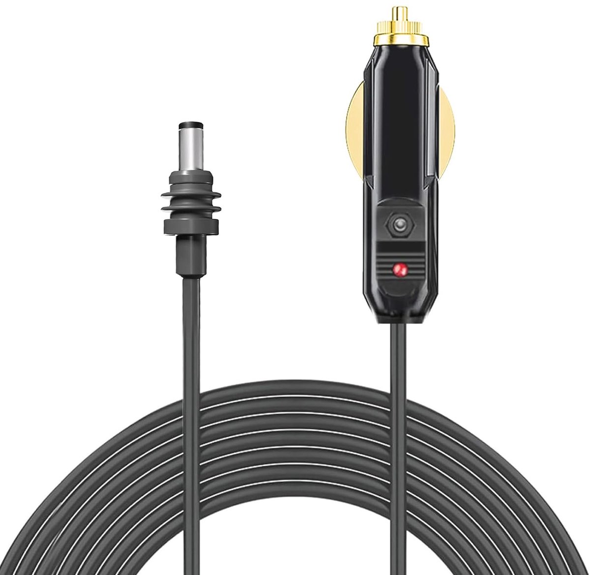 SnelShoppen - 12V DC Auto Voedingskabel voor Satelliet Mini Vervangingskabel, Mini DC Voedingskabel voor Vrachtwagens en Schepen, Waterdicht Grijs (10
