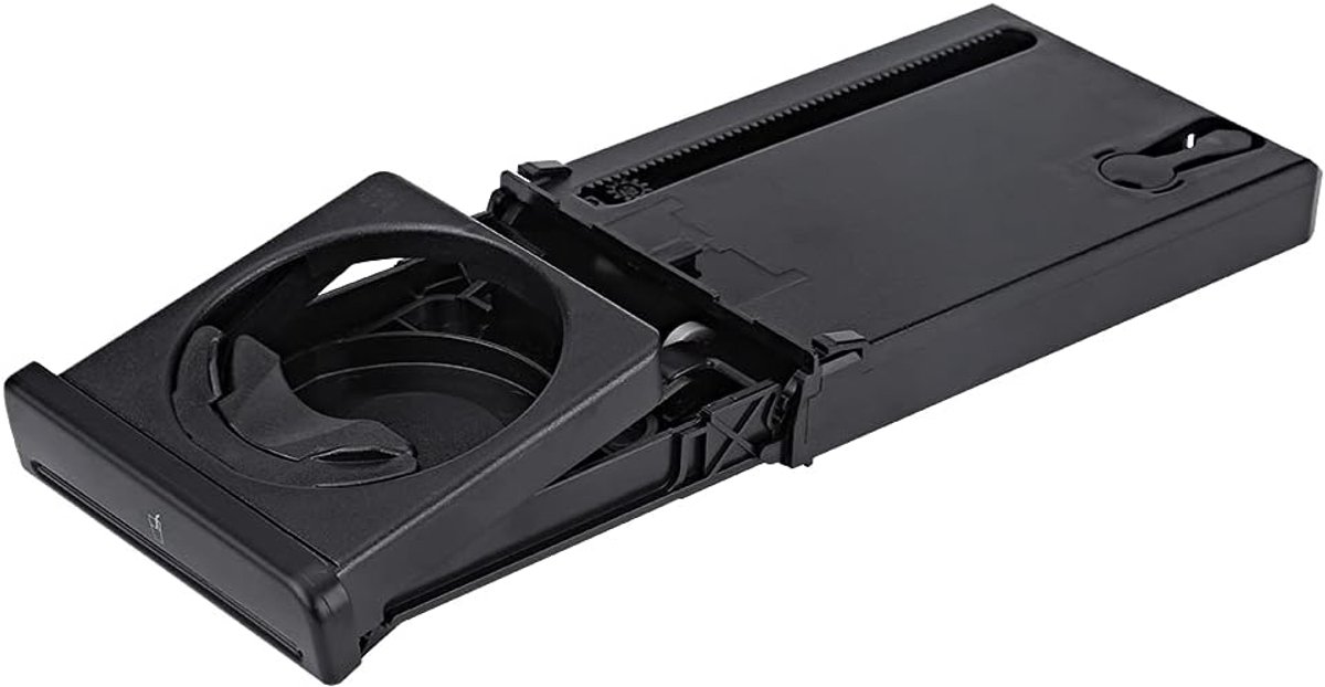 SnelShoppen - Vouwbare en Verstelbare bekerhouder voor auto, zwart, geschikt voor B6 B7 2002-2006, ventilatie bevestiging, ideaal voor dranken en klei