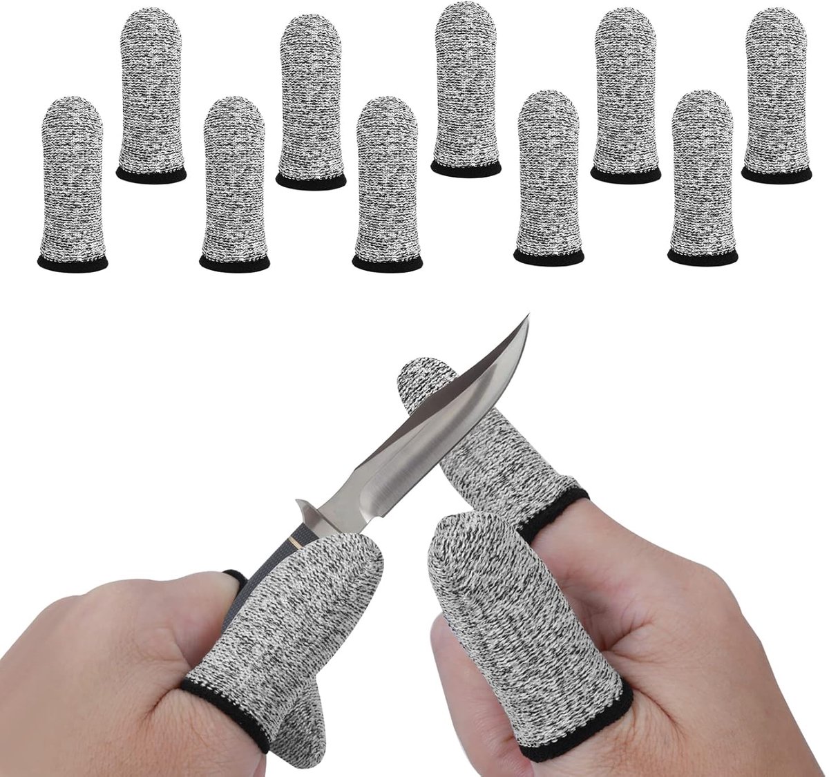SnelShoppen - 10 Stuks Snijbestendige Vinger Cots, Herbruikbare Vinger- en Duimbescherming, Ademend voor Werk, Keuken, Tuin en Beeldhouwen