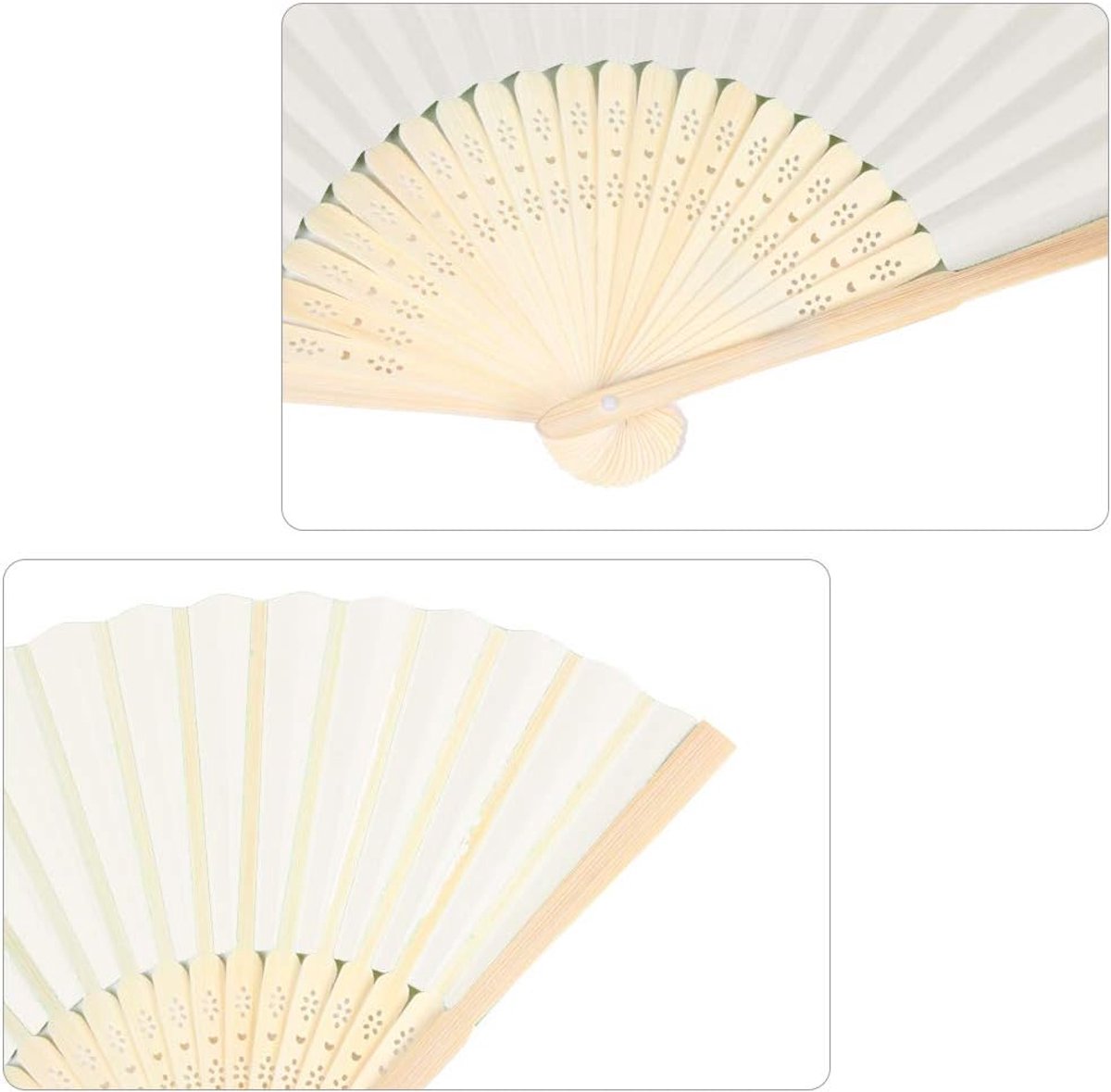 Artistic Folding Fan, Hand Fan, Elegant Paper Design for Wedding Party, Home Decoration, Beige - ShopVlot