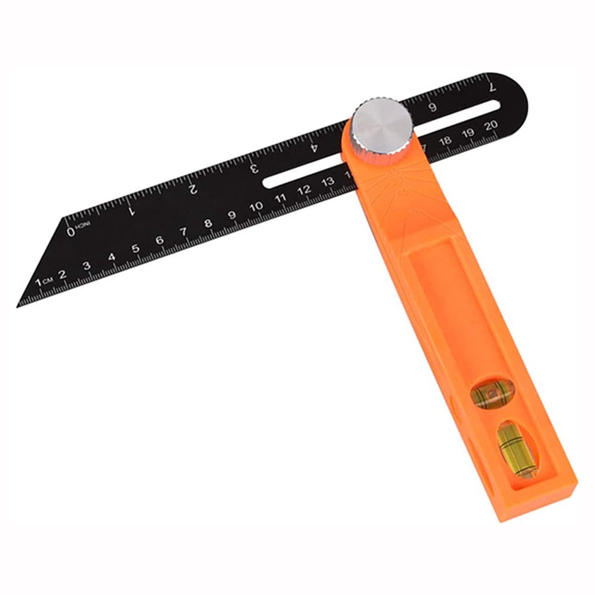 SnelShoppen - Horizontale Sliding T-Bevel Gaug Niveau Tool T-Bevel Liniaal met Horizontale en Verticale Waterpas Houtbewerking Meetinstrument