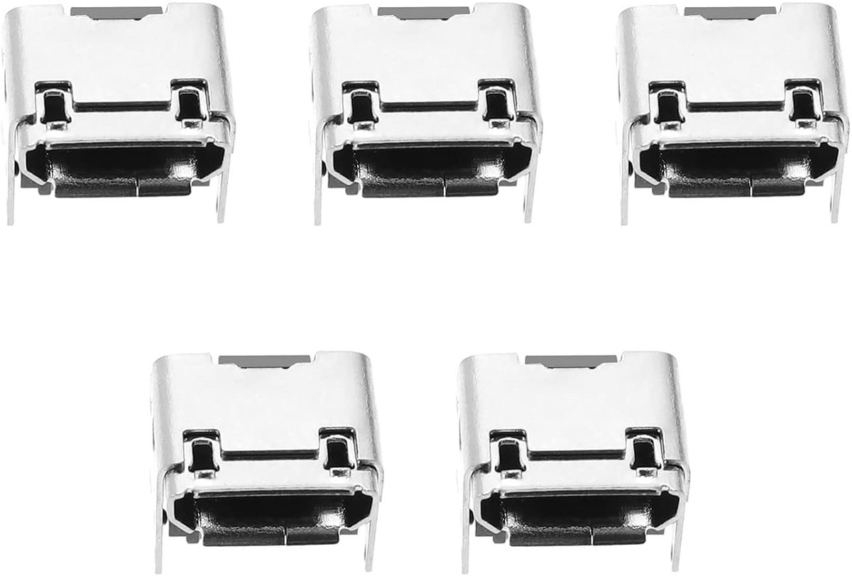 SnelShoppen - 5 Stuks Micro USB Oplaadpoort Connector Module Vervangingssocket voor Bluetooth Speaker, Compatibel met JBL Charge 3, Solderen Vereist,