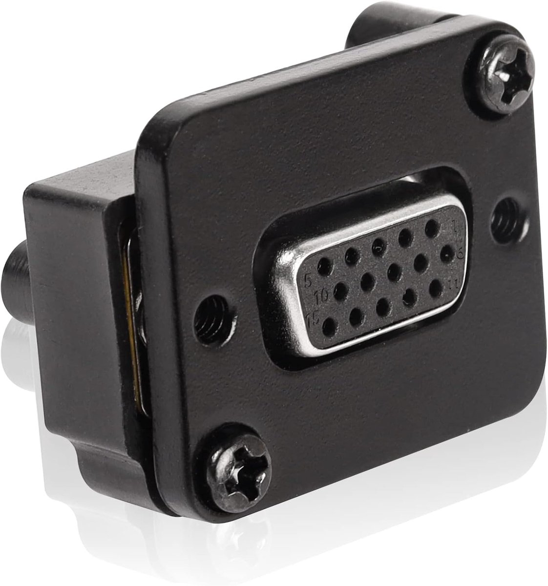 QIANRENON DB15 Panel Mount Straight Through Connector VGA Female to Female Panel Socket Converter 3 Row 15 Hole VGA - ShopVlot
