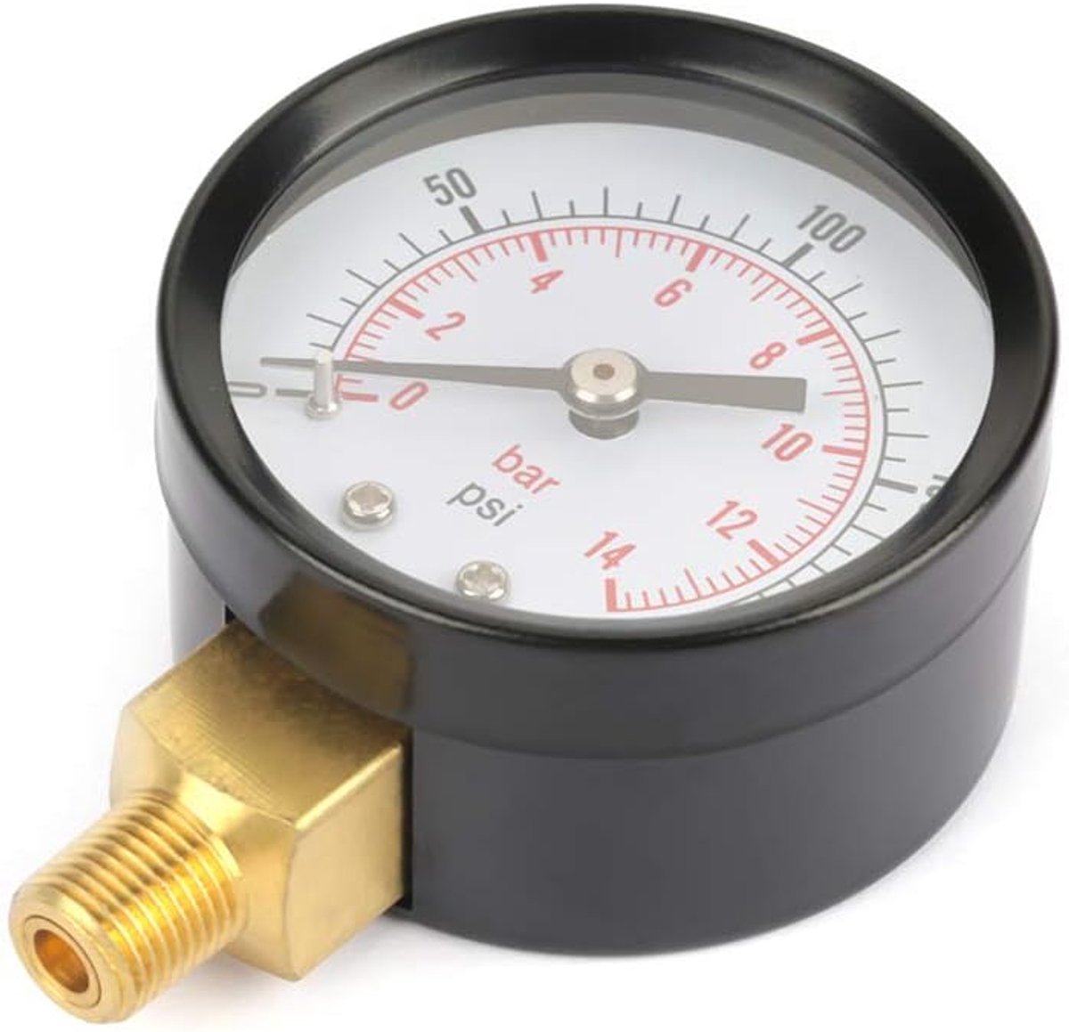 SnelShoppen - Drukmeter Dubbele Schaal 250 Bar Lucht Gas Water Meter met 1/8 Inch NPT Onderzijde Montage voor Luchtcilinder Accessoire