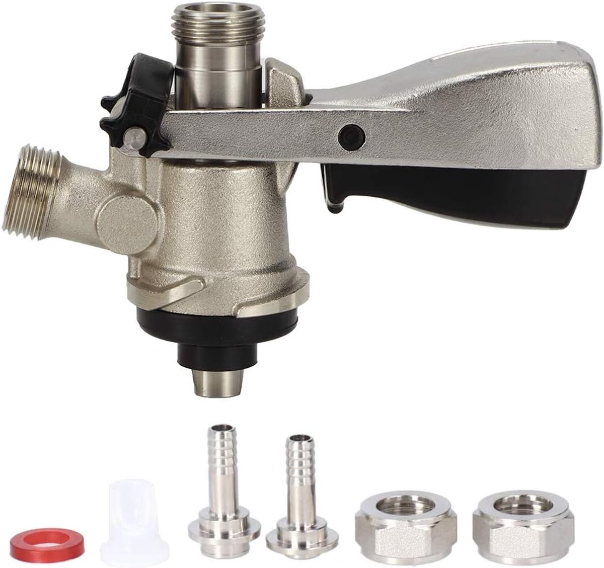 SnelShoppen - S Type Bier Keg Coupler, G5/8 Keg Koppeling, 304 RVS Tap Distributor voor Bierbrouwerij, Sterk en Duurzaam, Perfect voor Feest en Campin