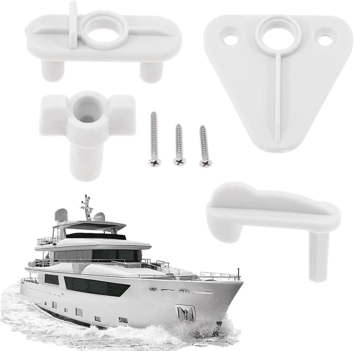 SnelShoppen - 4x Universele Boot Deur/Poort Sluiting voor Marine Boot - Geschikt voor 1 inch, 1 1/8" of 1 1/4" Vierkante Buizen - Nylon, Rammelvrij
