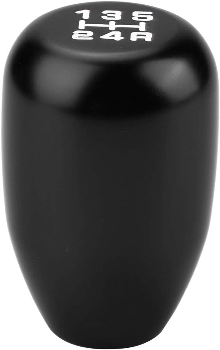 SnelShoppen - Gear Shift Knob 5 Versnellingen - Metaal Handgreep Versnellingspook met 3 Adapters (8mm/10mm/12mm) - Zwart - Luxe en Stijlvol voor Auto