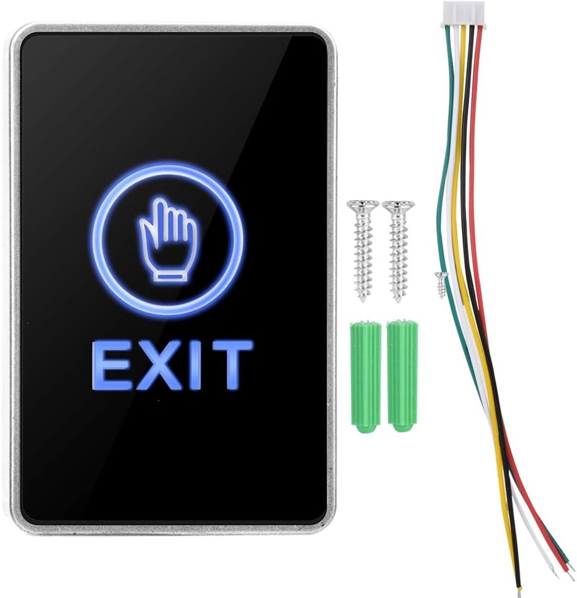 SnelShoppen - Touch Sensor Deuruitgangsdrukknop met LED Licht, Aanraakpaneel NO NC COM Toegangscontrole Schakelaar voor Thuisbeveiliging - Rechthoekig