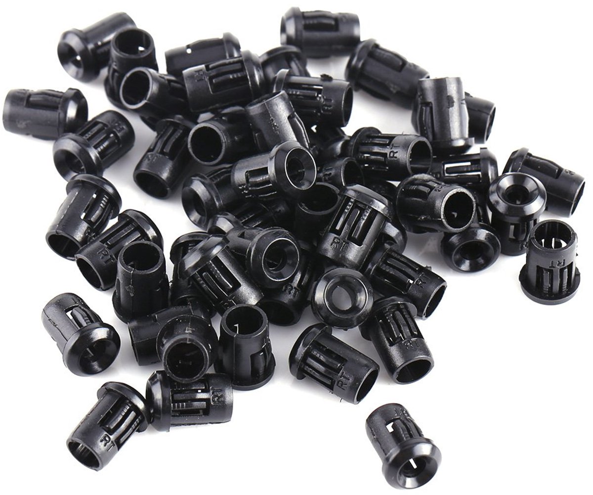 SnelShoppen - 50Pcs Nylon Lamp Holders Zwart LED Lamp Beugel Diode Houder Clip Bezel Fixture LED Houder Paneel Indicatoren 3mm