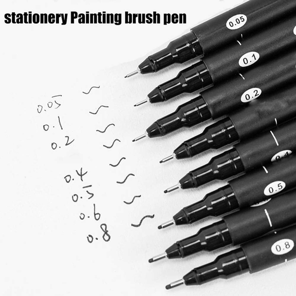 Fineliner pennen 0.4mm - waterproof pigment liner - voor illustraties en documenten - set van 7 maten - ShopVlot