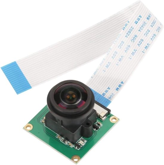 HD 4K camera module met 5MP sensor, OV5647 chip en 175° fisheye lens voor Raspberry Pi B 3/2, ideaal voor video-opnames en livestreaming.