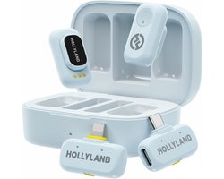 Hollyland-A1-Combo-Draadloze-Microfoon-Blauw-48kHz-24bit-High-Fidelity-3-niveau-Intelligente-Ruisonderdrukking