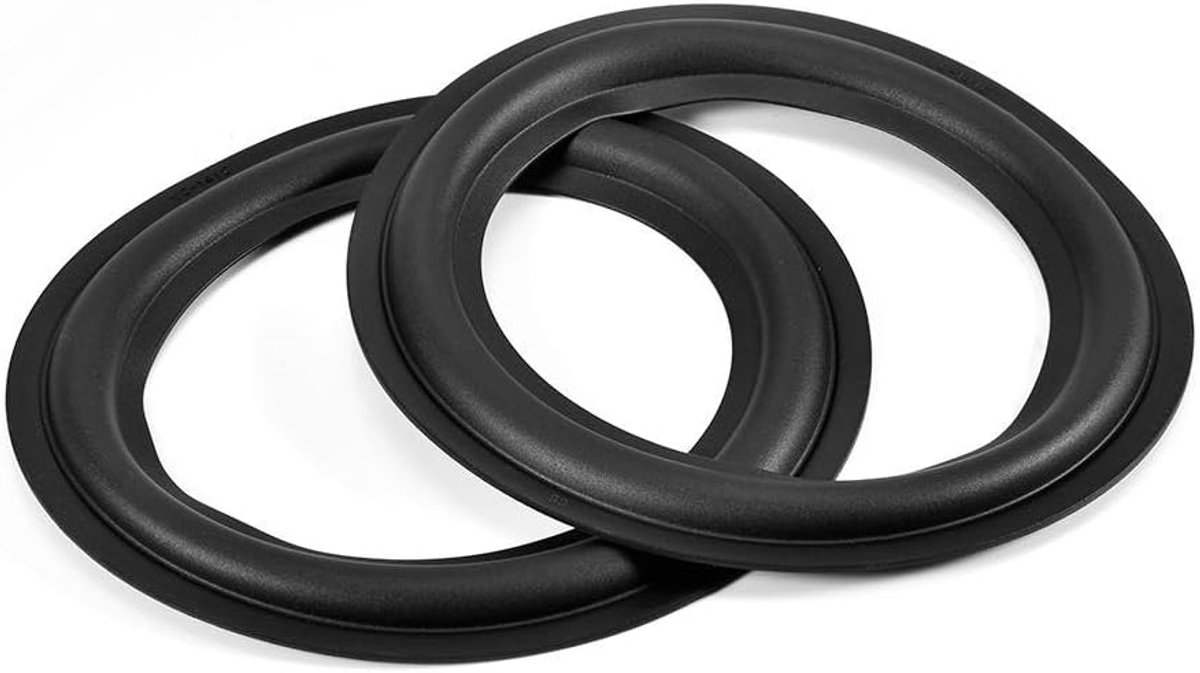 SnelShoppen - 2 Stuks 6 Inch Speaker Foam Surround Reparatie Kit, 156mm Perforeerde Rubber Rand Ringen Vervangingsonderdelen voor DIY Speaker Reparati