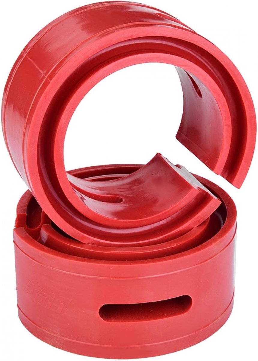 SnelShoppen - Shock Absorber, Rode Veer Spacers, 2 Stuks Rode Auto Schokdemper Buffer Veer Bumper Kussen Type A F(B)
