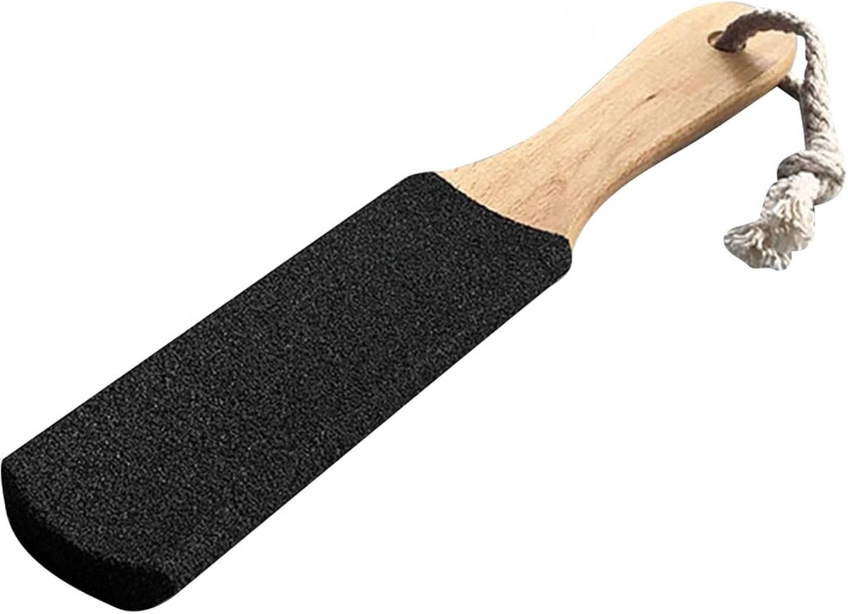 SnelShoppen - Voetvijl, professionele voetverzorging, houten handvat, nat/droog gebruik, eeltverwijderaar, portable pedicure tool, ergonomisch ontwerp