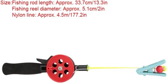 SnelShoppen - Mini Visspullen Set - 2 Stuks Draagbare Vissengerei met Hengel en Molentje - Ideaal voor IJsvisserij, Krabben en Garnalen Vangen - Kindv van Snelshoppen — afbeelding 2