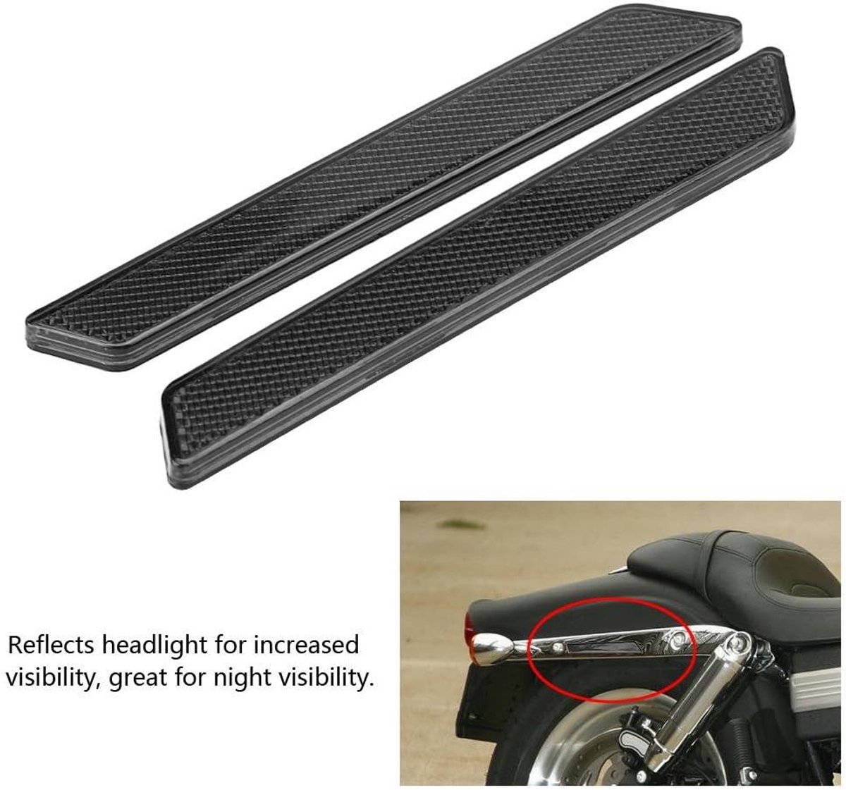 SnelShoppen - Latch Cover Reflector Paar Hard Saddle Bag Latch Cover Reflectors voor FLHT FLT FLHX 2014-2017 (Rookkleur) - Perfecte vervangingsonderde