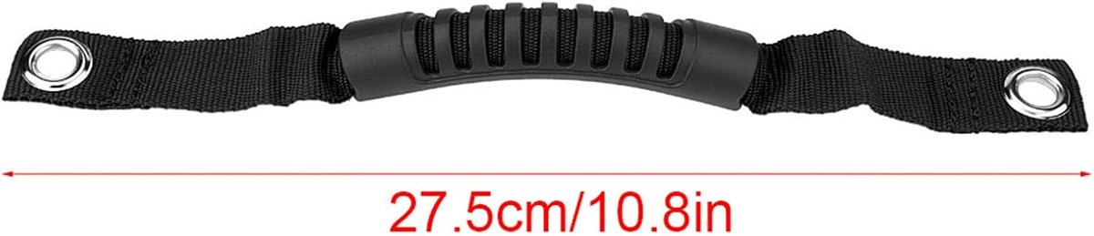 Handgreep auto achterzitplaats hoofdsteun set - 2 stuks - zwart nylon - robuust en duurzaam - ShopVlot