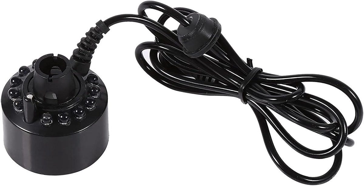 SnelShoppen - LED Ultrasonic Atomizer 24V Kleurveranderende Vernevelaar voor Verhoogde Luchtvochtigheid en Verse Lucht Geschikt voor Tuin, Keuken, Fee
