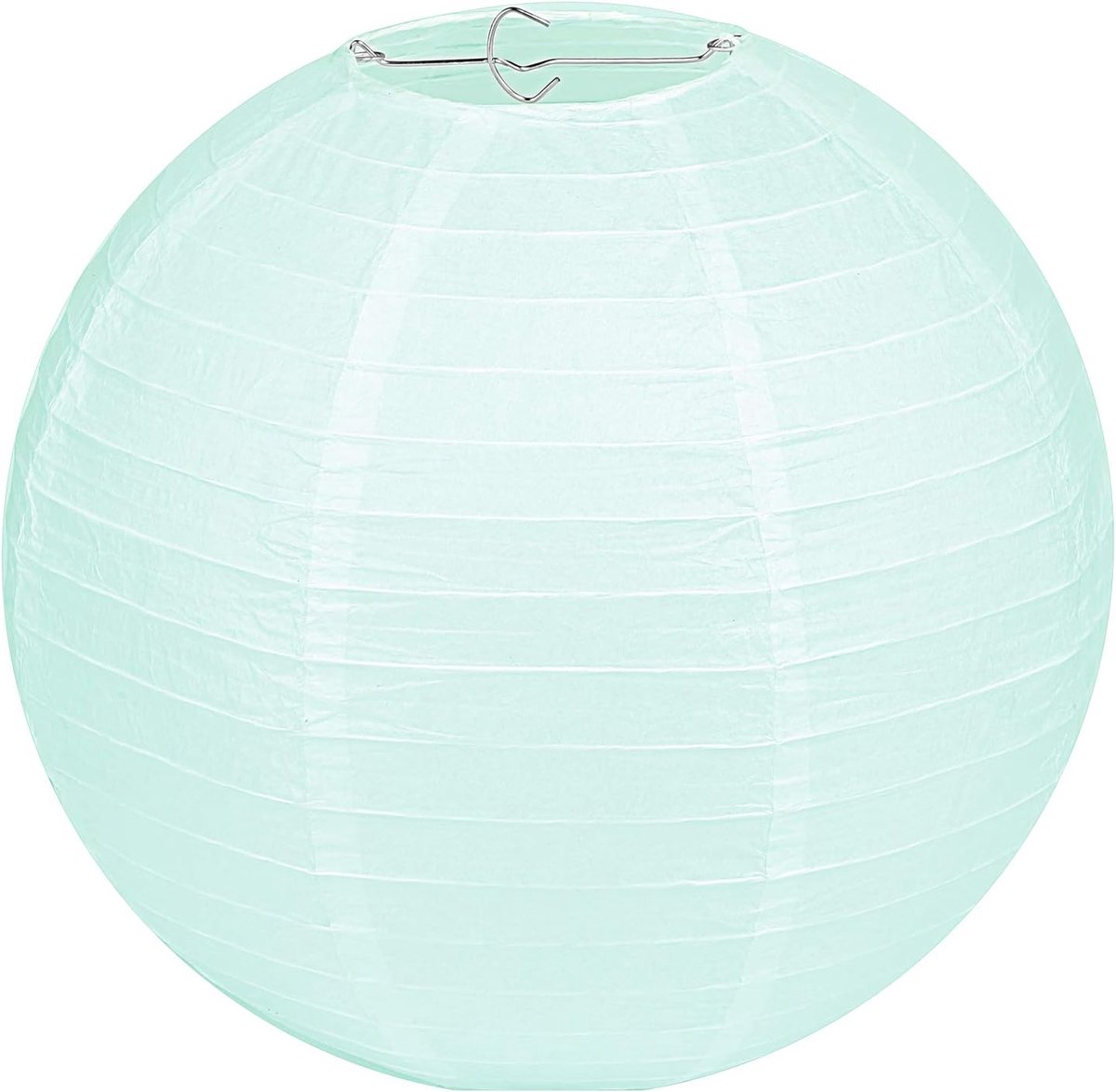SnelShoppen - LIHAO Lampion Lantern Rond Mintgroen Papieren Lampion Klassieke Bamboestijl Ribbel Lampschaduw Decoratie voor Feest, Tuin, Bruiloft (30c