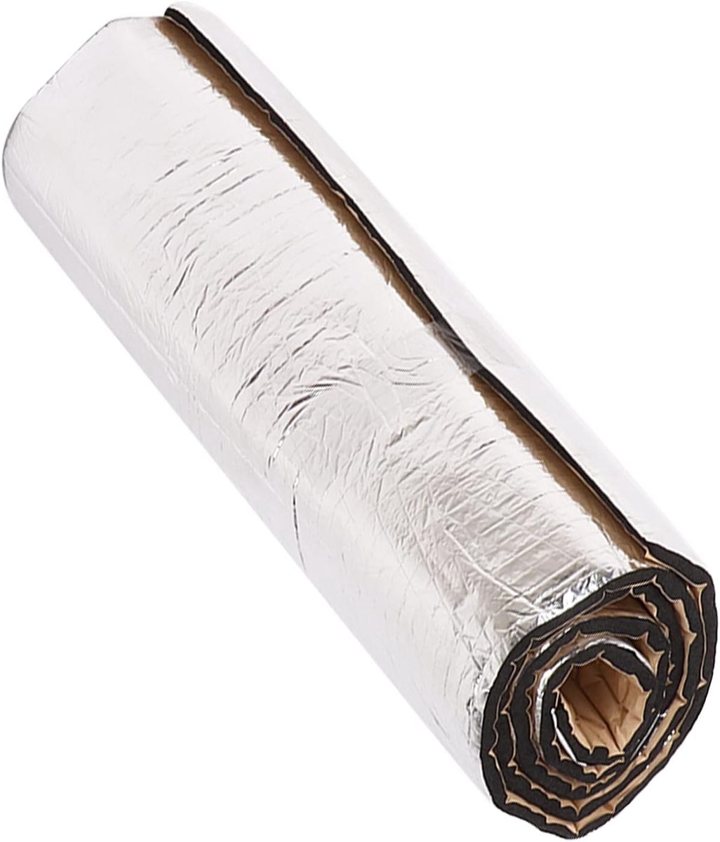 SnelShoppen - Auto Warmte Isolatie Pad, 200x50cm Auto Motorkap Vuurwand Geluidsisolatie Foam Mat 10mm Dikte Geluidsreducerend Voor Bord: Zilver