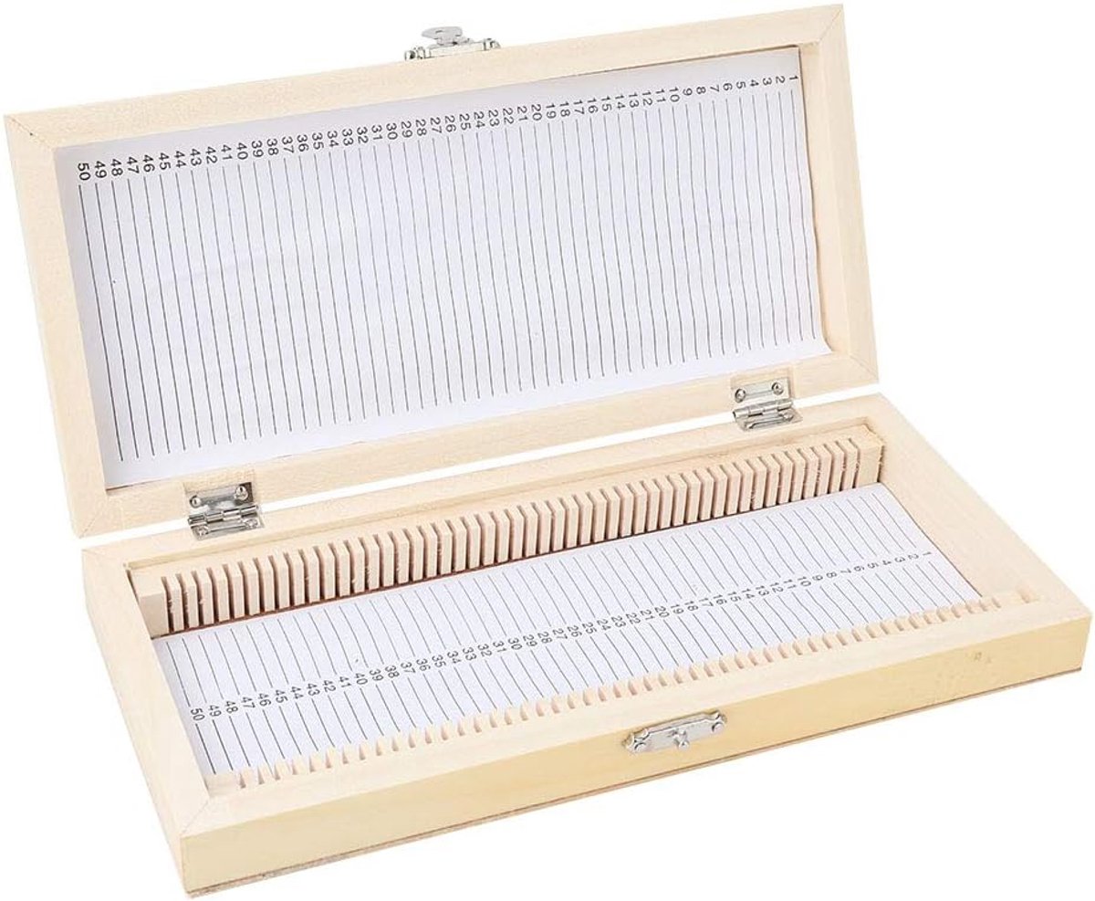 SnelShoppen - Microscoop Glazen, Laboratorium Monster Set, 50 Stuks, Voorbereide Microscoop Glazen, Monsters, Houten Opbergdoos voor Glazen