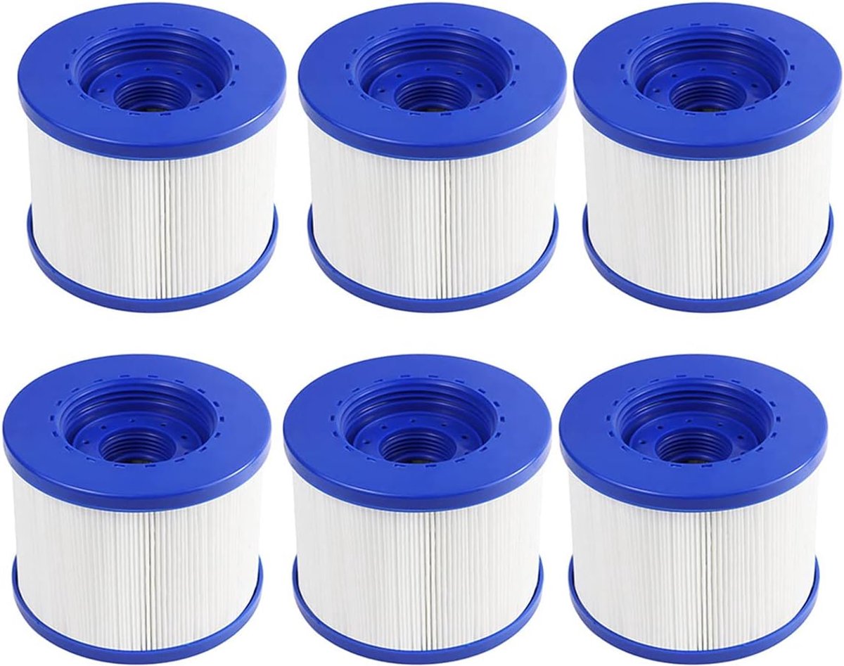 SnelShoppen - 6 Stuks Vervangingsfilters voor Zwembad en Hot Tub - 104mm PET+Niet-Geweven Stof - Effectieve Waterfilter voor Spa en Wellness