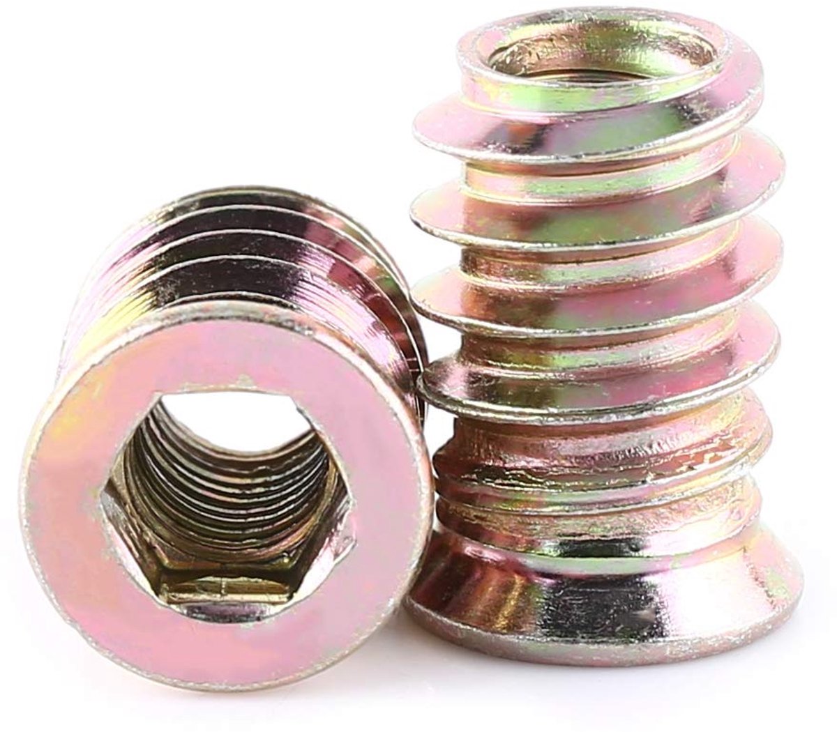SnelShoppen - 20 Stuks M6*17mm Draadinvoegen, Carbon Staal Hexaankoopmoeren voor Houten Meubels, Duurzaam en Roestvrij, Ideaal voor Klussen en Meubelm