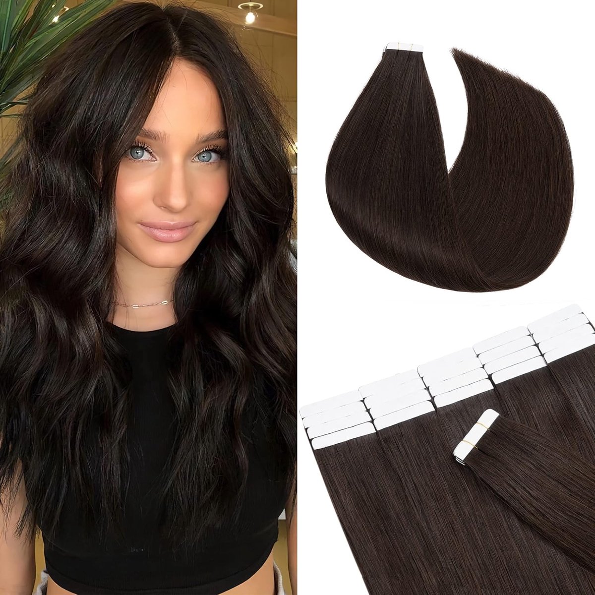 Tape in extensions 40cm - 100% Remy menselijk haar - onzichtbaar en herbruikbaar - natuurlijk ogend resultaat - ShopVlot