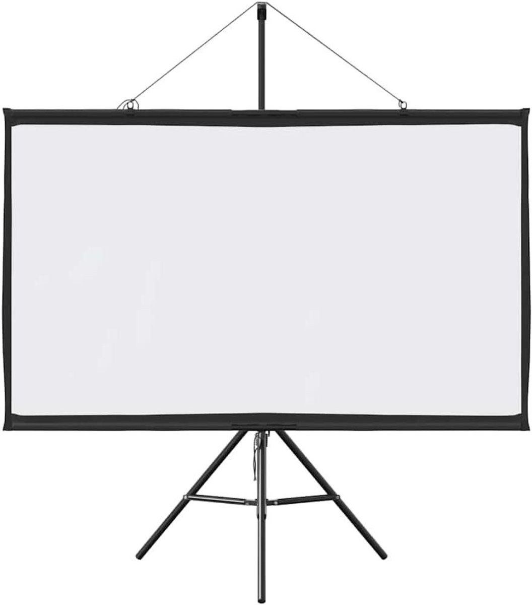 Beamerscherm met statief - Projectiescherm rolscherm - Thuisbioscoop presentaties - Mat scherm gelijkmatige lichtverspreiding - 183 cm 16:9 - Wit