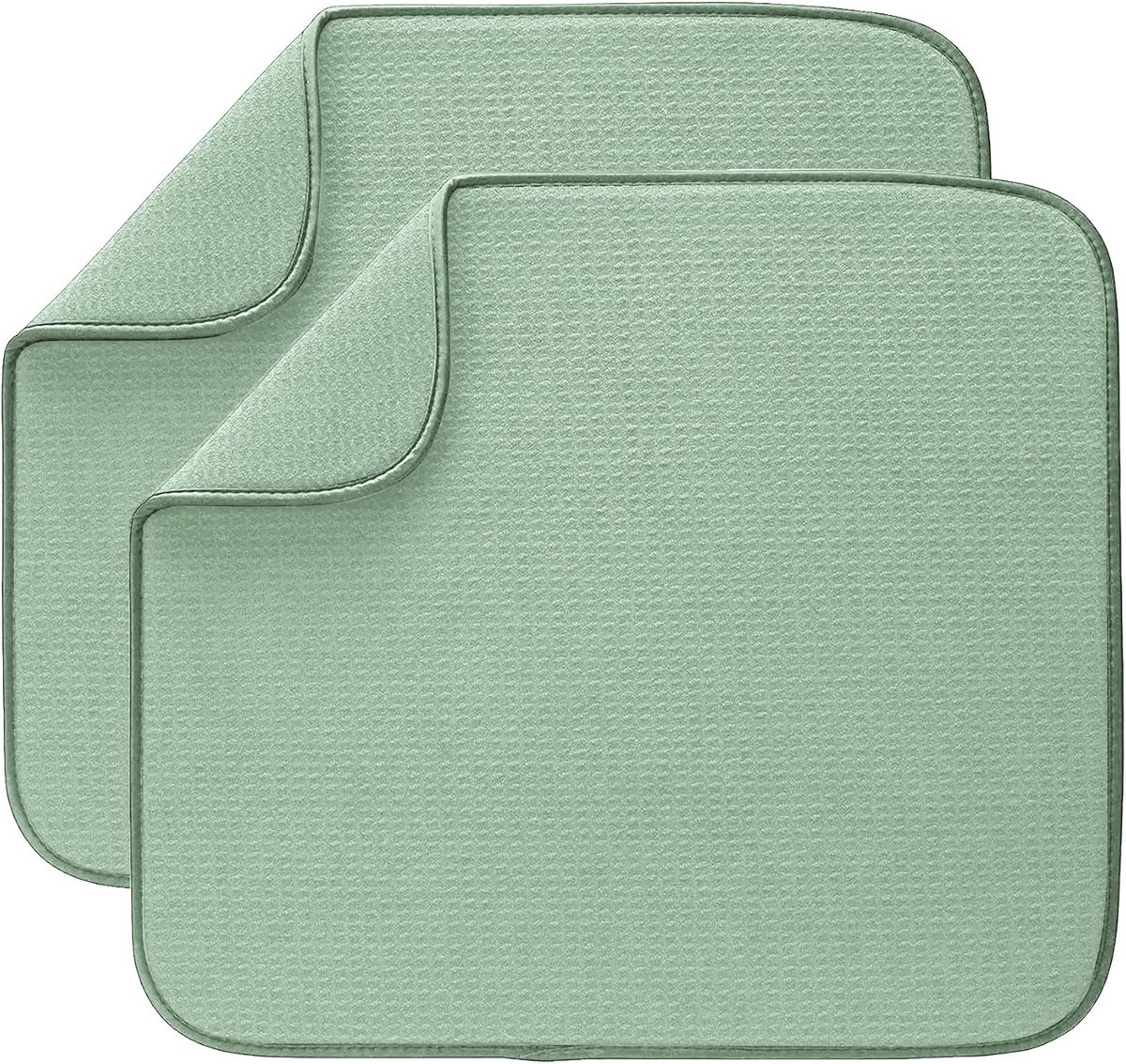 SnelShoppen - Microvezel Afwasdroogmatten Super Absorberend voor Afwas 40cm x 46cm 2 Stuks IJs Groen - Keuken Accessoire voor Borden, Glazen en Pannen