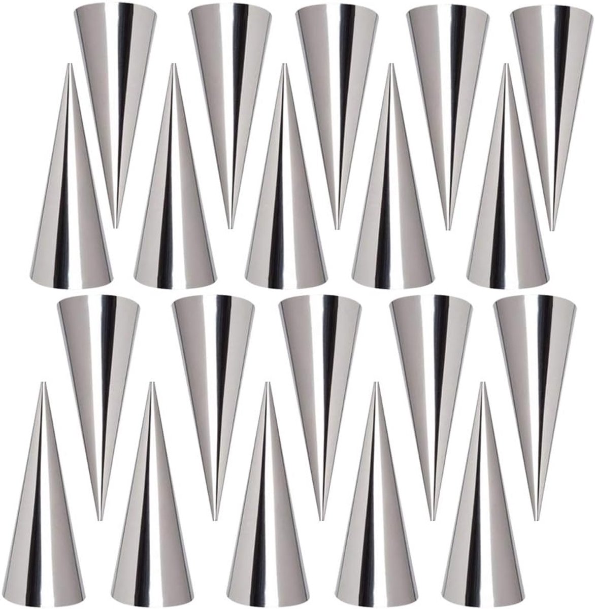 SnelShoppen - Nonstick Hoornvormige Roomhoorntjes, 20 Stuks RVS Croissant Mallen, Roomrol Mould Bakvorm - Perfect voor Feest, Kerst, Jubileum en Taart
