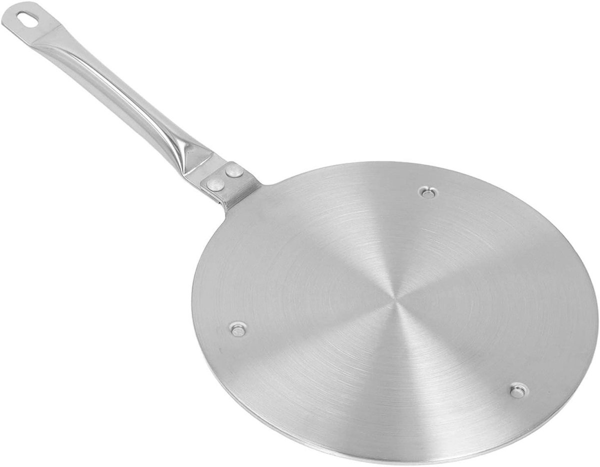 Warmteverspreider Plaat - Inductieplaat Converter - Gelijkmatig Koken - Roestvrij Staal - 22 cm - Zilver