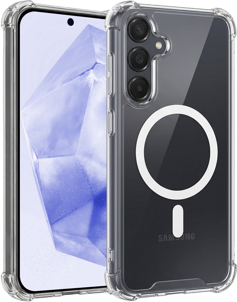 Hoesje - Geschikt voor Samsung Galaxy A35 - Magsafe Compatible - Sterk & Shockproof - Back Cover - Telefoon Hoes Shockproof - Shock Proof Case - Telefoonhoes - Transparant