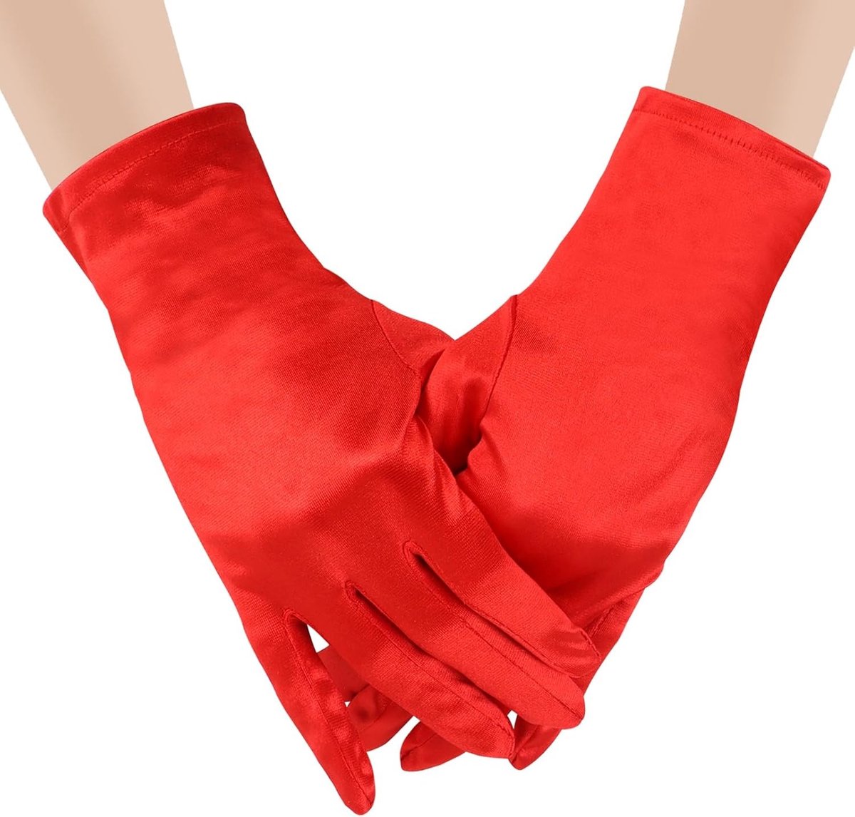 Elegante Korte Satijnen Handschoenen voor Dames, Ideaal voor Bruiloften, Bals en Feestjes, Vintage Stijl 1920s, Perfect voor Theatervoorstellingen en Kostuums