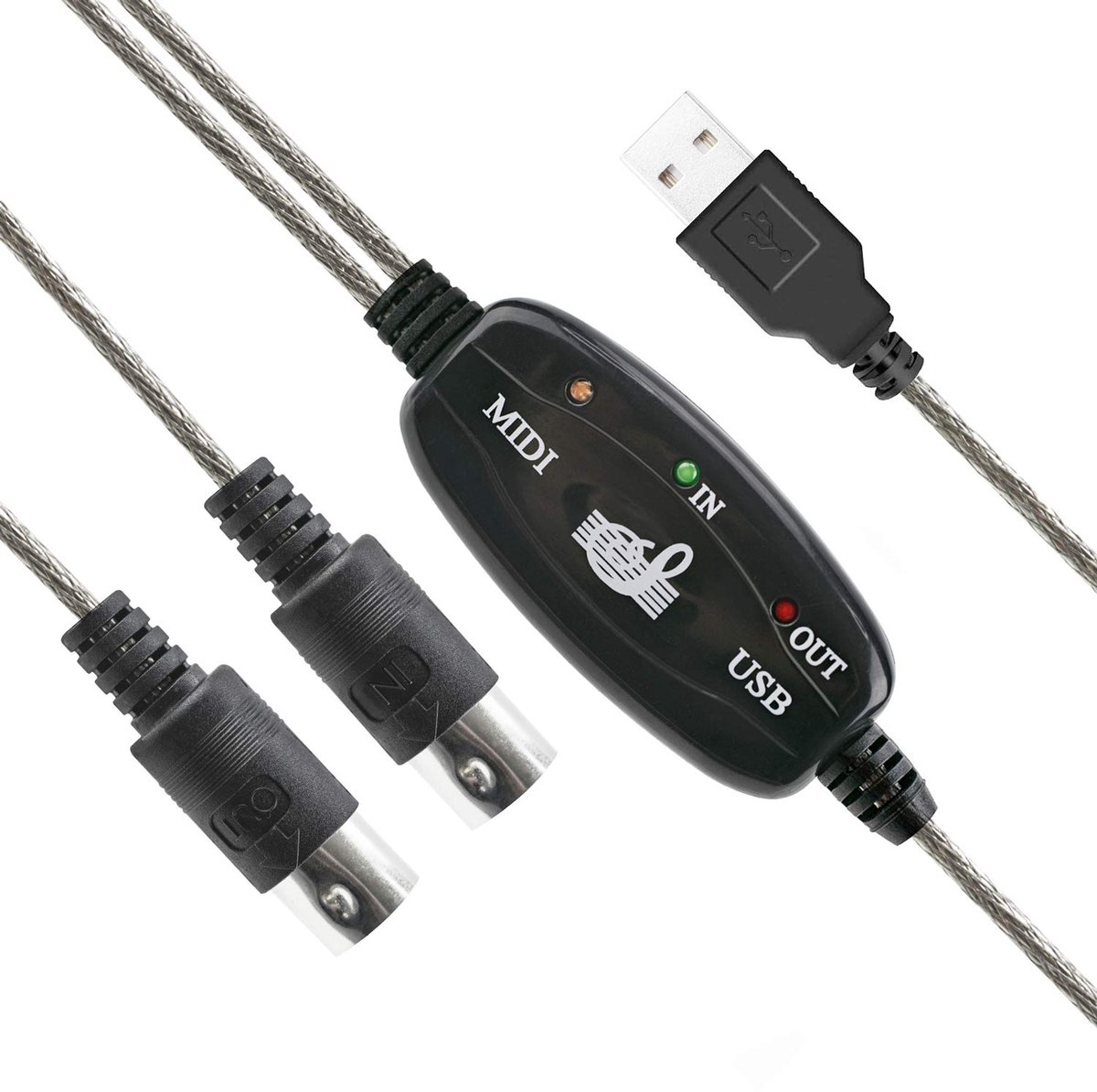 SnelShoppen - DIGIFLEX USB MIDI Kabel - Keyboard naar PC Adapter voor Digitale Verbinding, Muziekproductie, Thuisstudio, Compatibel met Instrumenten