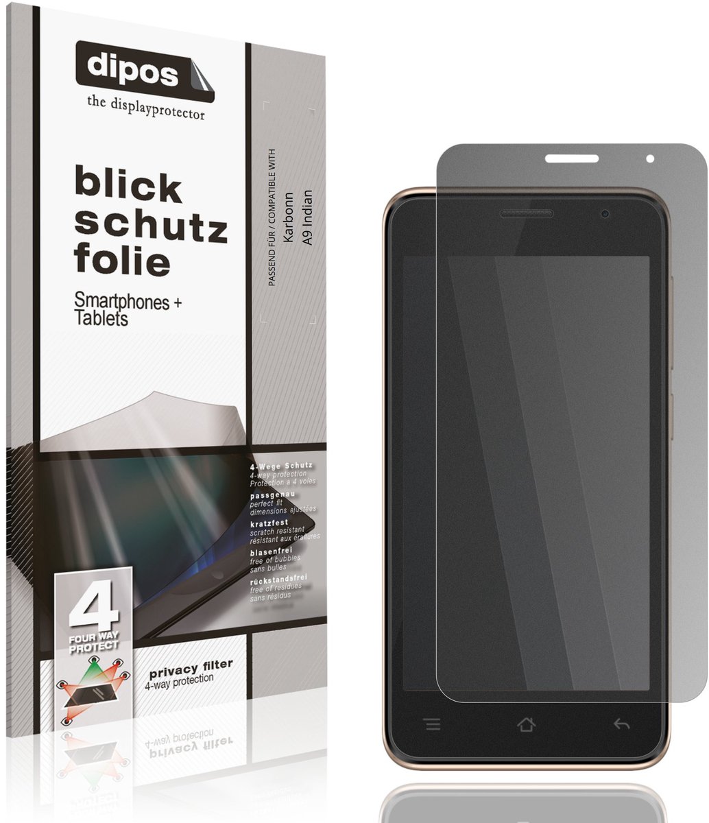 dipos – Matte Privacy Screenprotector geschikt voor Karbonn A9 Indian | Anti-Spy Beschermfolie