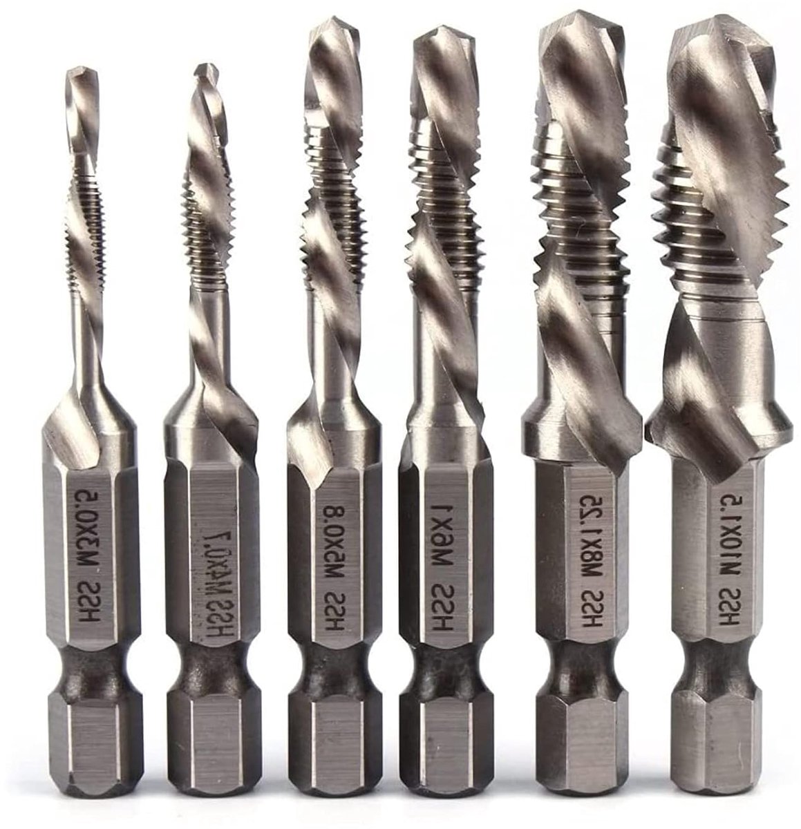 SnelShoppen - Hexagonale Boor HSS 1/4" Metrisch M3 M4 M5 M6 M8 M10 - Hoogwaardige Boor voor Metaal, Aluminium, IJzer - Multifunctionele Tapboor Set