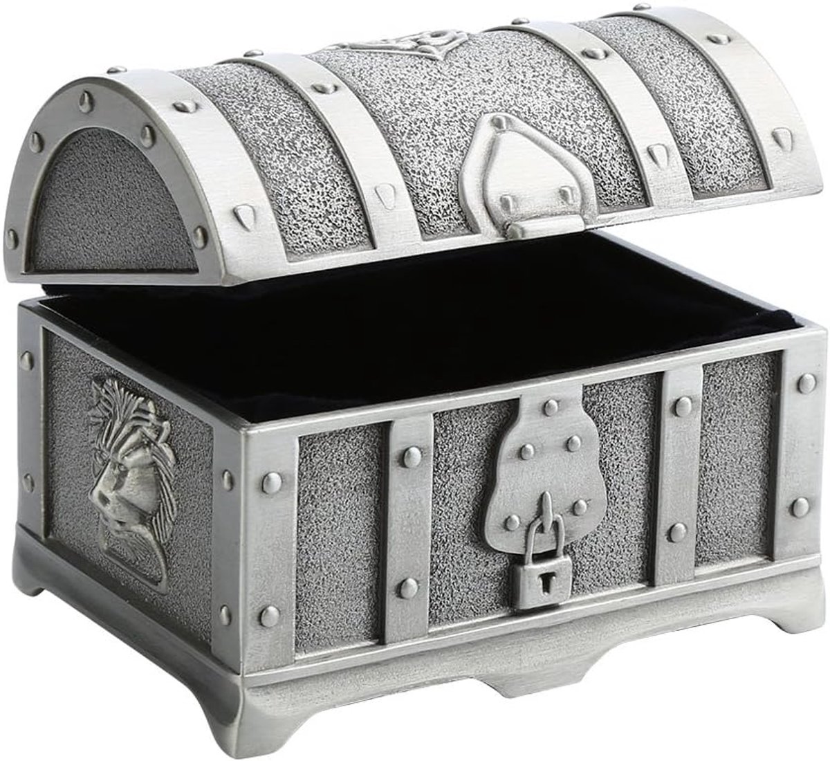 SnelShoppen - Sieradenbox Schatkist Fashion Klein Vierkant Gepersonaliseerd Vintage Antiek Metaal Sieradenbox Zinklegering