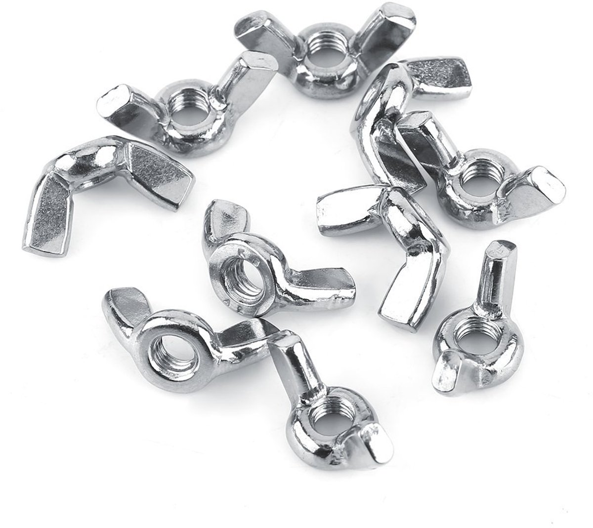 SnelShoppen - 10pcs DIN315 Vlinder Moeren RVS Bevestigingsmoeren Roestvrijstaal SS316 M5 Voor Klussen, Tuin en Camping