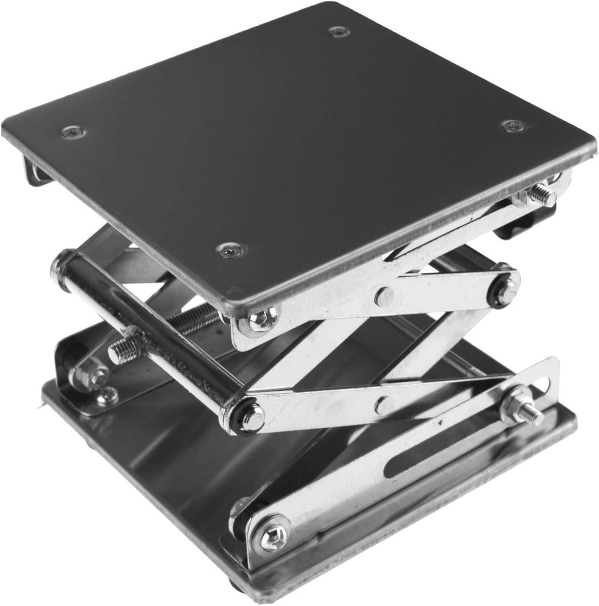 SnelShoppen - D2D Lab-Lift Lifting Platforms Standaard Rack Schaarlift Roestvrijstaal 15x15cm - Verstelbare Hoogte 75-260mm - Maximaal 10kg Belastbaar