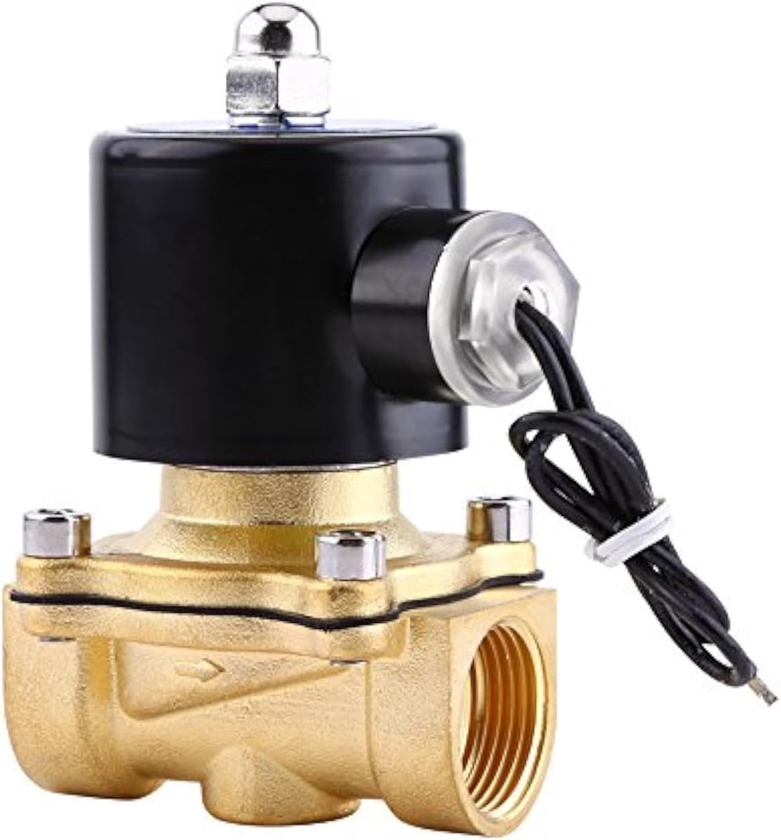 SnelShoppen - Messing 3/4'' DN20 DC 24V Solenoïde Ventiel Directe Actie Water Lucht Gas Normaal Gesloten Vervangingsventiel