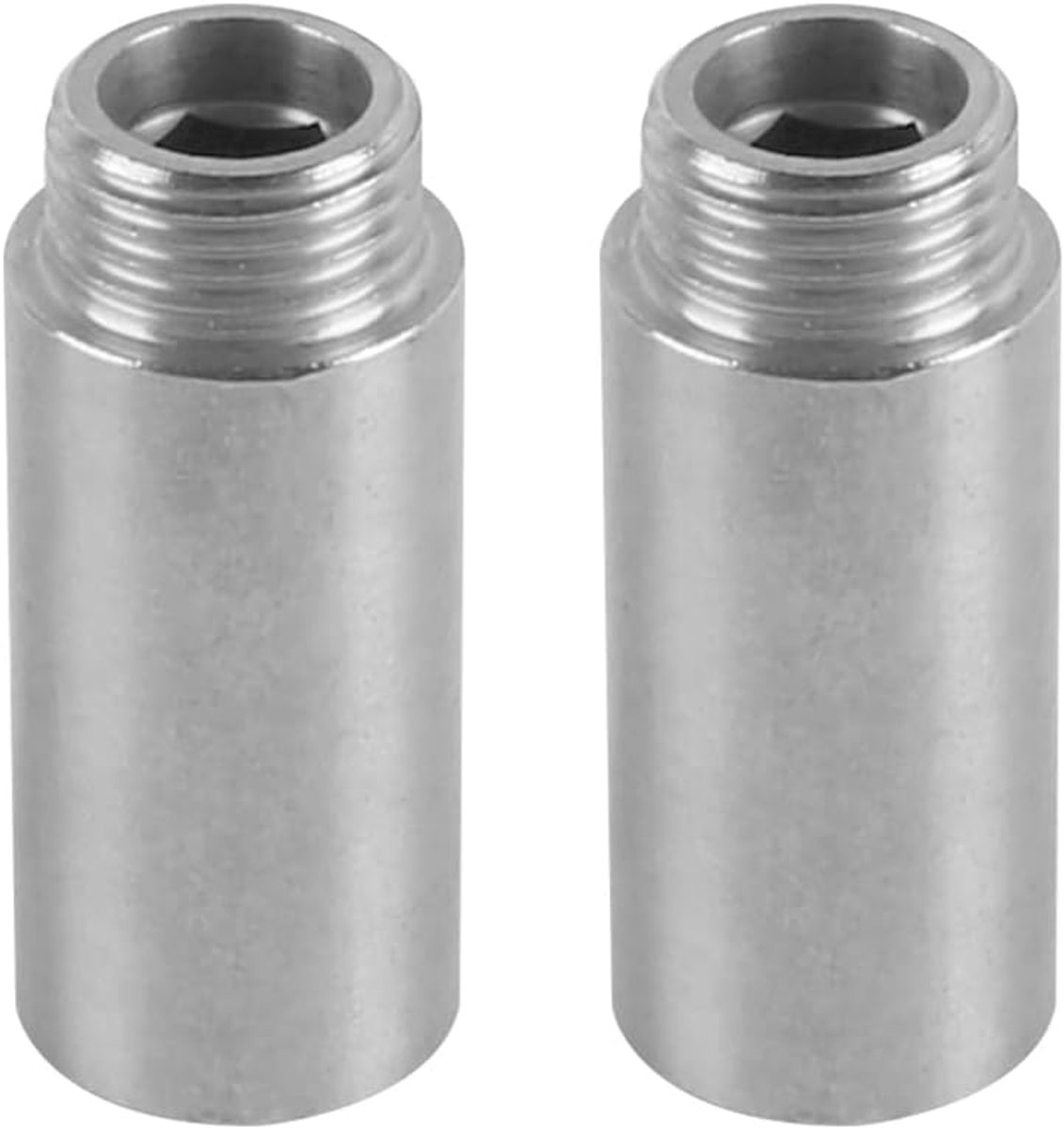 SnelShoppen - 2 Stuks Roestvrijstalen Reductiekoppeling Kraanverlengbuisadapterconnector met Loodgietersducttape voor Vaste Douchekopleidingen