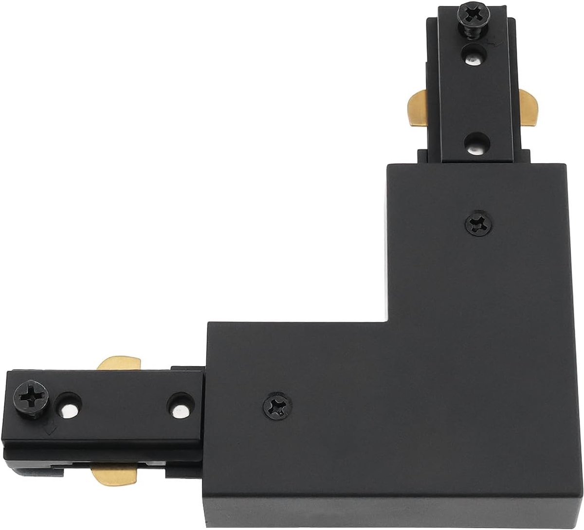 SnelShoppen - 1pc 3-Draads L-vormige H-Track Verlichtingsconnector voor Enkel Circuit H-Type LED Railverlichting Accessoires, Zwart, Eenvoudige Instal
