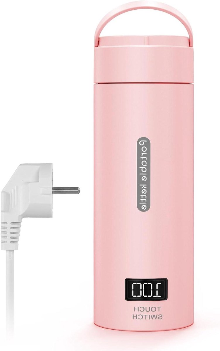Elektrische Waterkoker - Mini Ketel - Reizen en Kantoor - Vier Temperatuurstanden - 380 ml - Roze